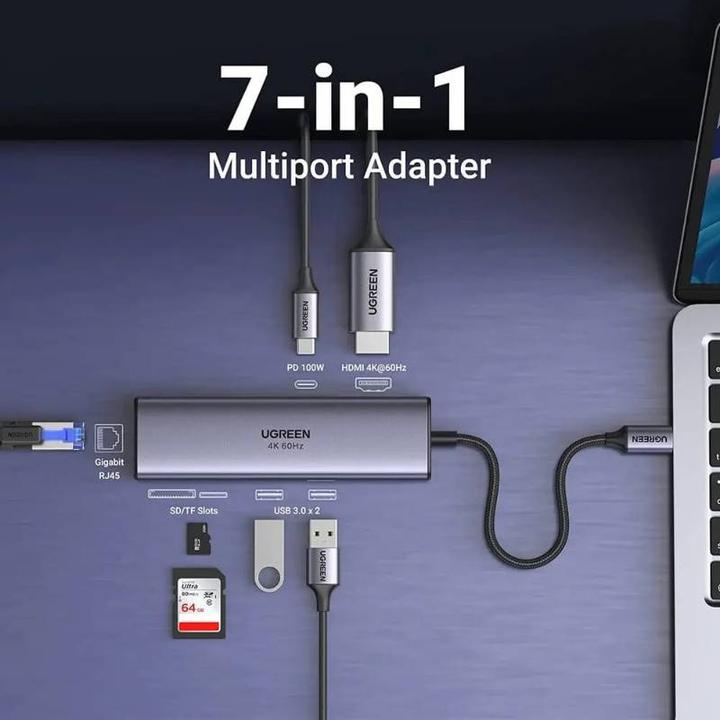 Actual product image Ugreen CM512 (USB-C, 7 Ports)
