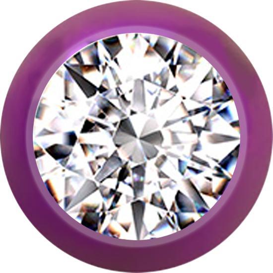 Image du produit Star Piercing Boule violette avec cristal argenté (sans laiton, Titane G23)