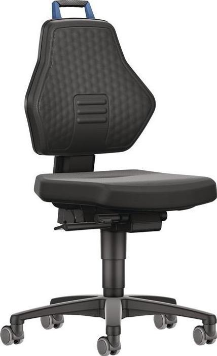 Image du produit Tecwerk Chaise d’atelier pivotante roulettes Supertec noir couleur poignée bleu de 450 à 600 mm