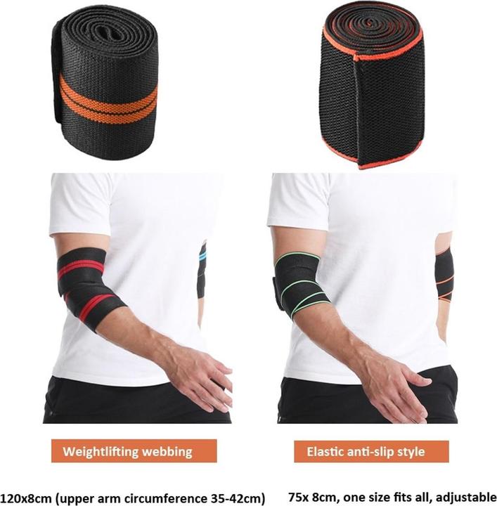 Produktbild König Design Ellenbogenbandage Klettverschluss Bandage Tennisarm Golferarm Armbandage 120 cm