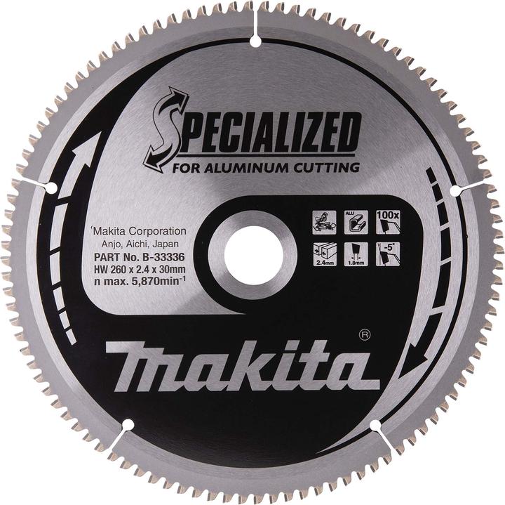 Actual product image Makita SPECIALIZED Saw Blade 260x30x100Z (B-33336)