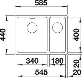 Produktbild Blanco Andano 340/180-U (Unterbauspüle, 44 cm, 58.50 cm)