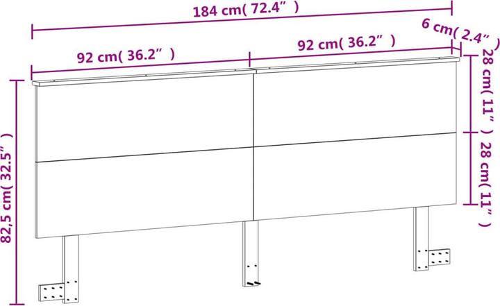 Actual product image VidaXL Donatienne (184 x 6 x 82.5 cm)
