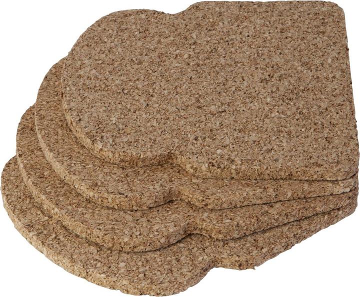 Actual product image Out of the blue Cork coasters in toast shape, 4 pieces, 10 cm, gift box (4 x, Glass coaster)