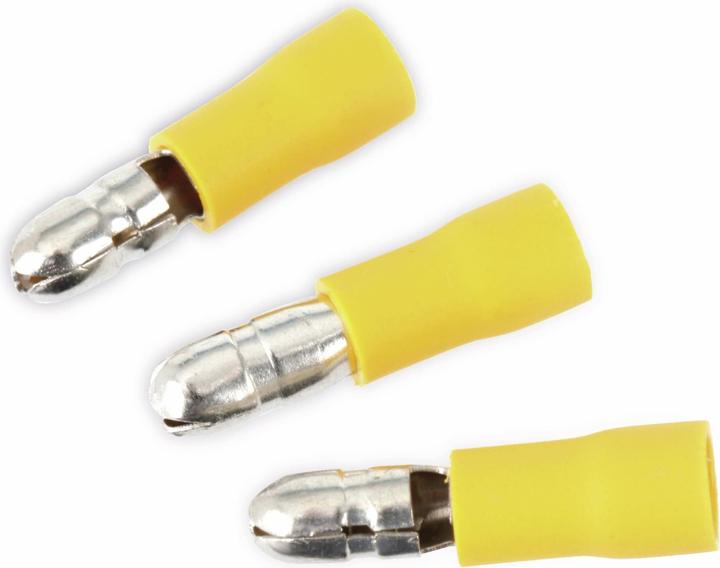 Eneroid Round plug, Ø 5mm, yellow, 6mm², 10 pieces
