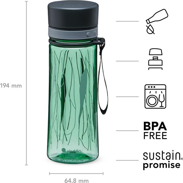 Produktbild Aladdin Aveo Water Bottle 0.35L Basil Green Print (0.35 l)