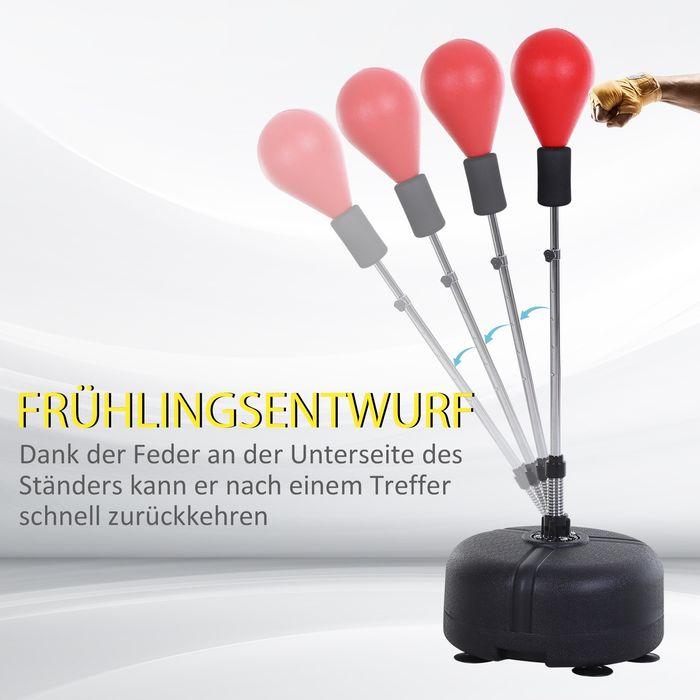 Produktbild Swisshandel24 Punchingball mit Ständer, 136-154 cm höhenverstellbar Boxsack, Standboxball Rot (24 cm)