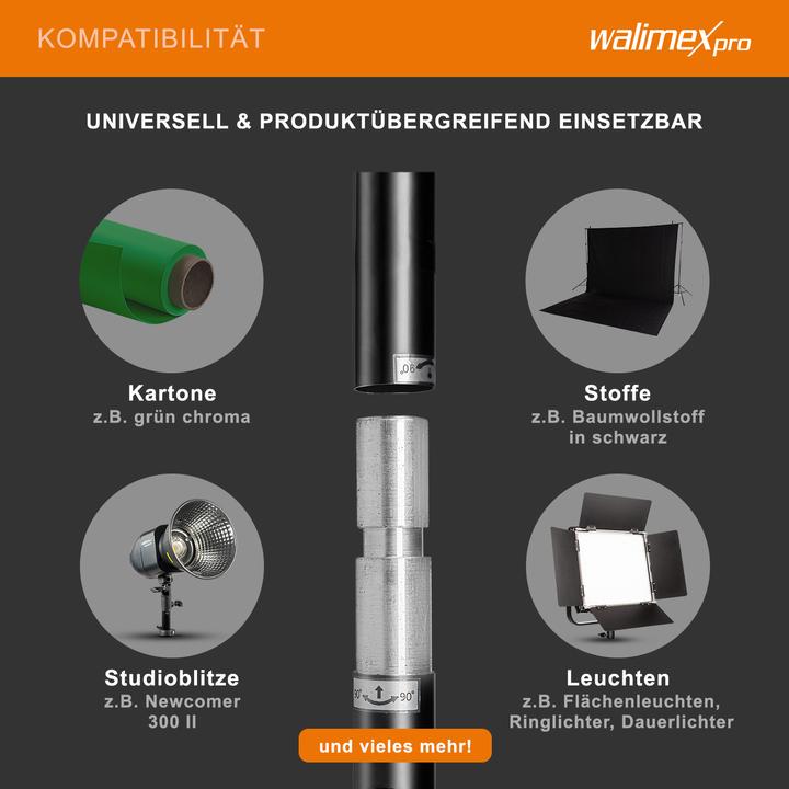 Produktbild Walimex Teleskop Hintergrundsystem 1.2 - 3m (120 cm, 256 cm)