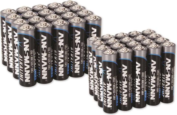 Ansmann Set di batterie Micro, Mignon 40 (20 pz., AA, AAA)