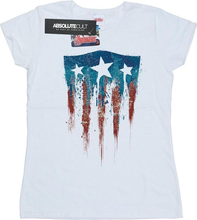 Captain America Flagge Schild Baumwolle TShirt