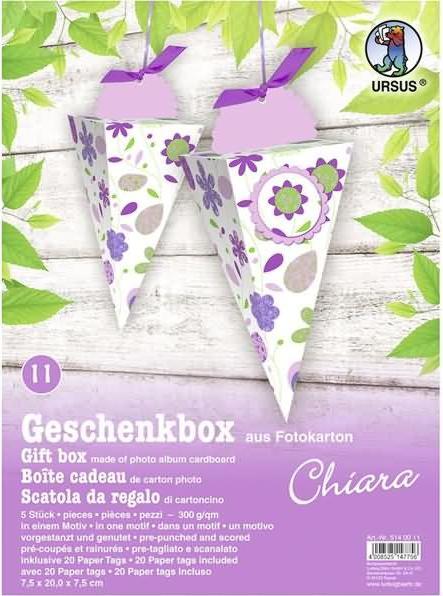 Produktbild Ursus Geschenkbox Chiara 7,5x20x7,5cm VE=5 Stück Motiv: 11 (Geschenkbox, 5 x)