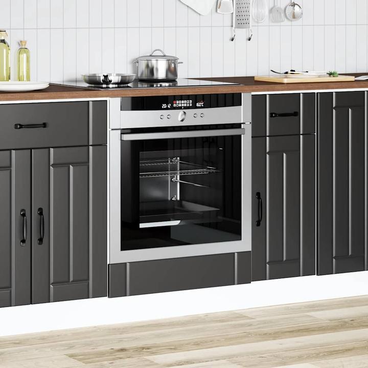 Produktbild VidaXL Herdumbauschrank Lucca Schwarz Holzwerkstoff Backofenschrank (60 x 46 x 81.5 cm)