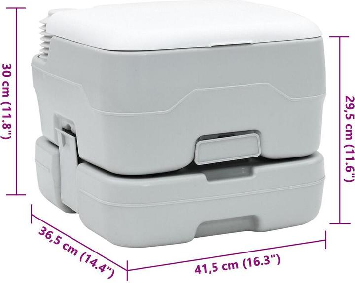 Immagine prodotto VidaXL Toilette portatile in plastica grigia e bianca, 10 L