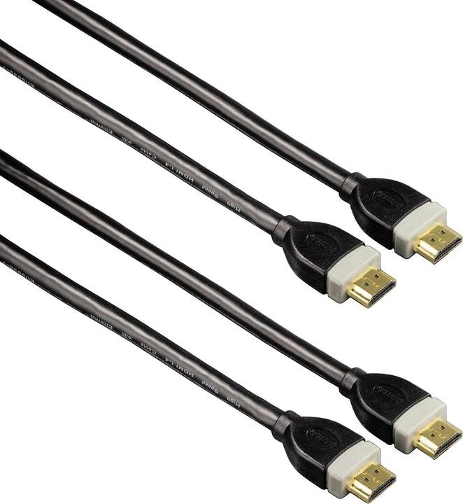 Produktbild Hama 2er-Set 4K HDMI Highspeed Kabel 3 m, Ethernet, vergoldet, doppelt geschirmt, UHD (3 m, HDMI)