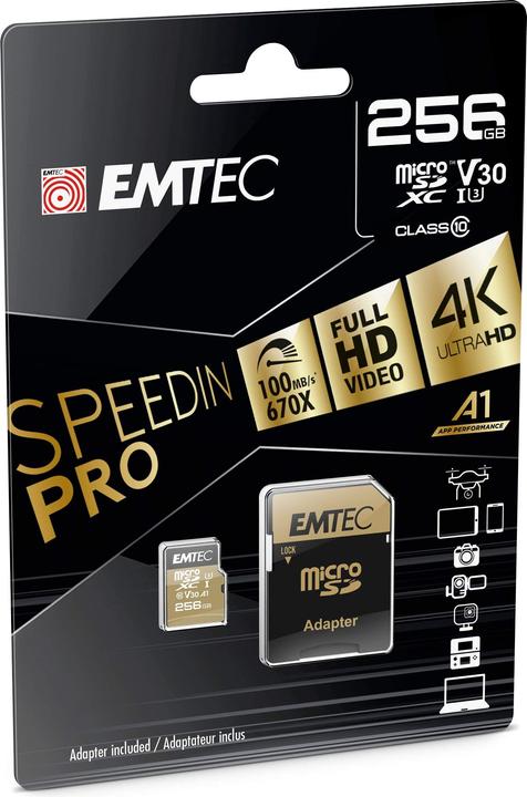 Produktbild Emtec SpeedIN Pro (256 GB, microSDXC, U3, UHS-I)