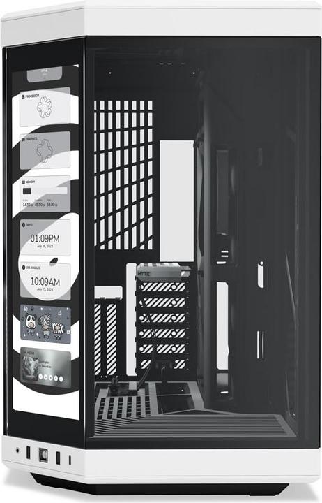 Actual product image Hyte Y70 Touch White (white, tempered glass) (mATX, ITX, ATX, E-ATX)