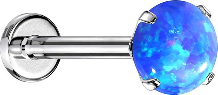 Produktbild Star Piercing Micro Threadless Labret silber mit Kugel Kristall pink (ohne Messing, Chirurgenstahl 316L)