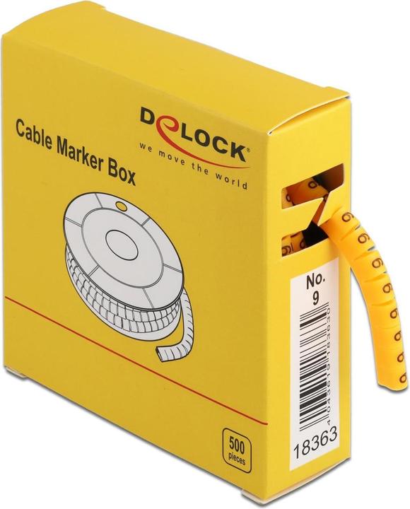Delock Kabelmarkering nr. 9, geel 500 stuks