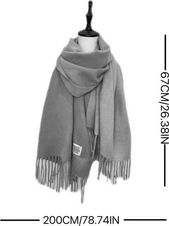Immagine prodotto Only-Bags.Store Sciarpa bifacciale a due colori Basic Basic Imitazione Cashmere Sciarpa con nappe Autunno Inverno