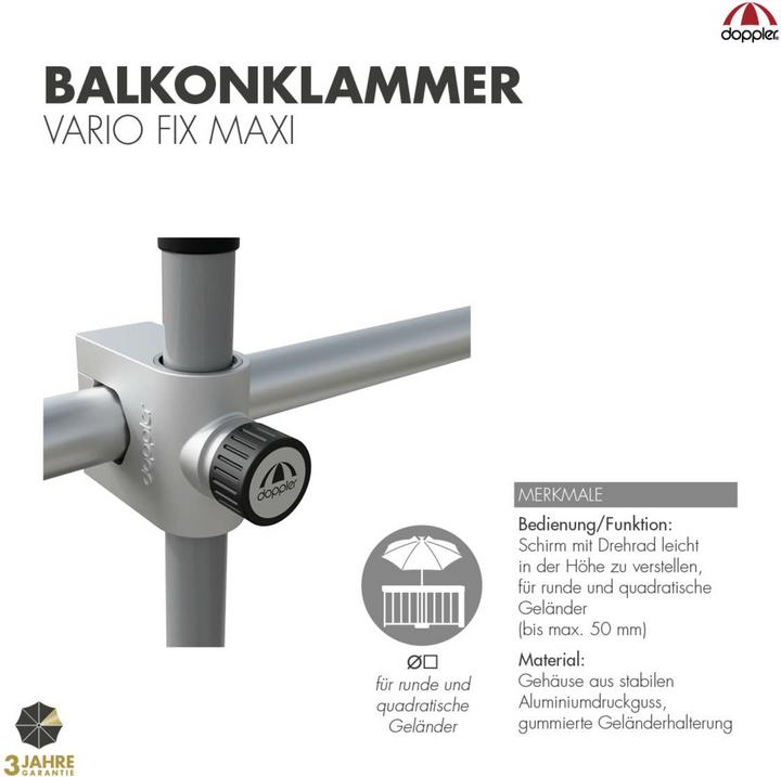 Actual product image Doppler Balcony clamp