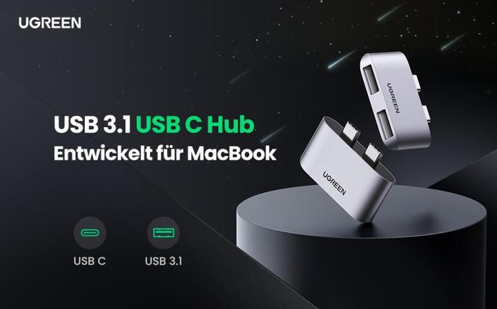 Image du produit Ugreen Adaptateur USB-C 3.1 Gen2 vers USB 3.1 Mini Hub (USB-C)