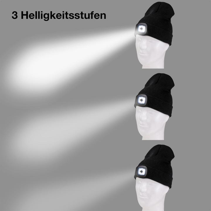 Produktbild Dema Strickmütze mit Stirnlampe Schwarz