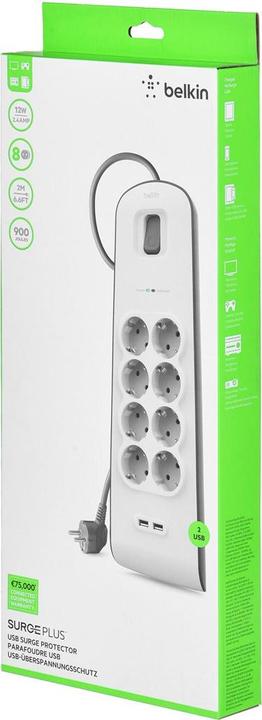 Actual product image Belkin BSV804VF2M (8 x, 2 m)