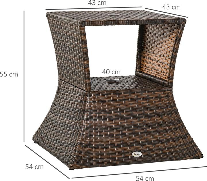 Immagine prodotto Outsunny Tavolo in rattan con foro per l'ombrello
