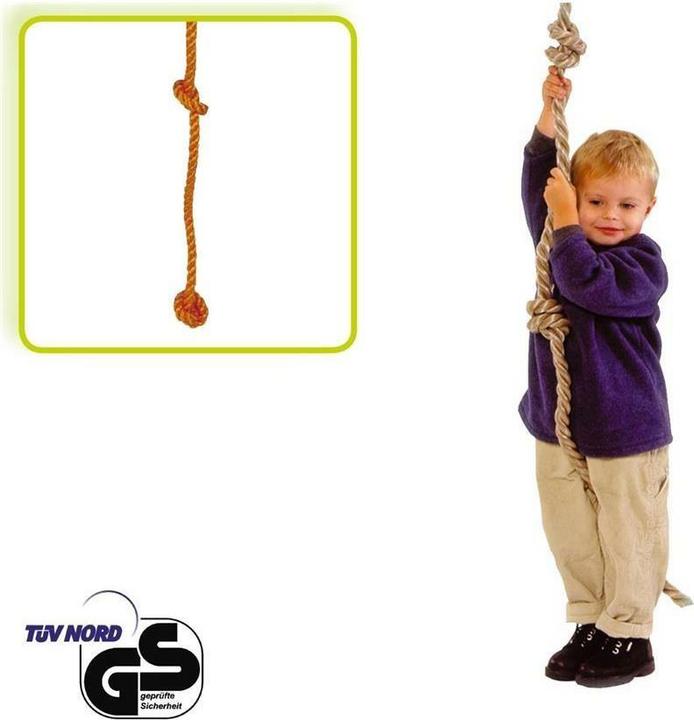 Actual product image Happy People Climbing rope 190cm 4 knots 60KG GS/TÜV