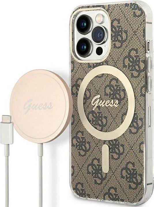 Immagine prodotto Guess Zestaw GUBPP13XH4EACSW Custodia+ Caricabatterie iPhone 13 Pro Max brązowy/marrone Custodia (Apple iPhone 13 Pro Max)