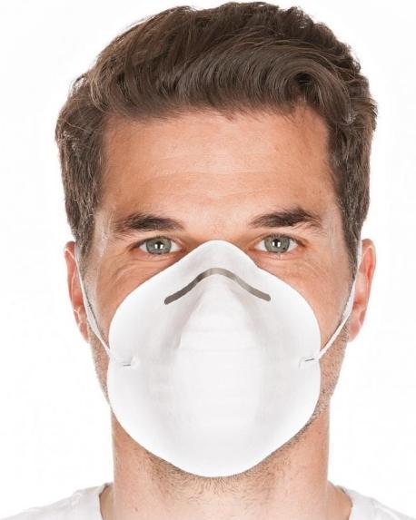 Hygostar Masque respiratoire industriel, PP, blanc, hygiénique et jetable, pour la protection contre les (50 x)