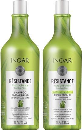 Image du produit Inoar Resistance Bambu Shampooing et Conditionneur Kit de réparation capillaire 1L (1000 ml, Shampoing liquide)