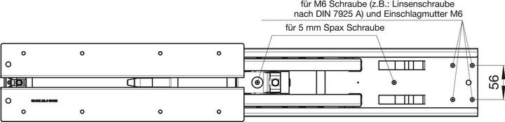 Produktbild Fulterer FR 777A Kulissenauszug, Länge 550 mm, Stahl weiss pulverbeschichtet