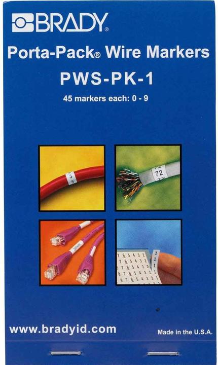 Actual product image Brady Porta-Pack booklets with self-laminating, pre-printed cable identification labels