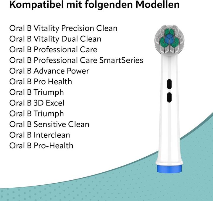 Produktbild Ora-Care Ersatzbürsten Precision Clean kompatibel mit Oral-B 8er Pack (8 x)