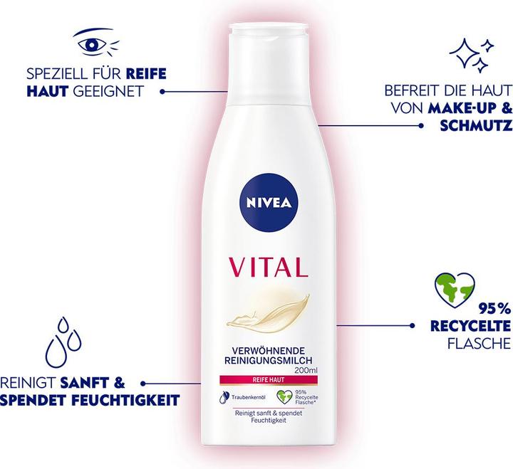 Image du produit NIVEA Lait nettoyant Vital (Lait nettoyant, 200 ml)