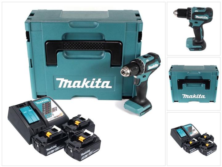 Immagine prodotto Makita Trapano-avvitatore DDF485RF3J 18V 50Nm 3x3,0Ah MAKPAC (Batteria ricaricabile)