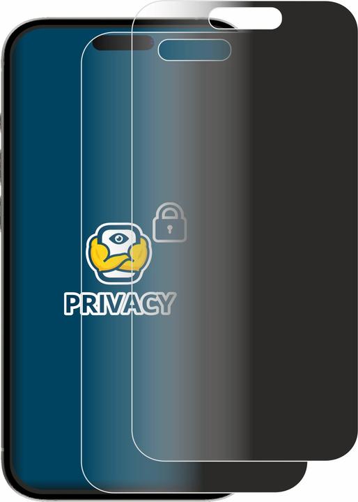 Productafbeelding BROTECT Anti-spionnetje privacyfolie Beschermfolie tegen blauw licht (2 Stuk, Apple iPhone 15)
