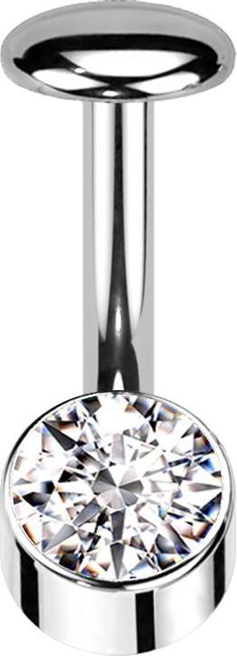 Produktbild Star Piercing Threadless Labret-Stab Banane silber Zylinder silber Kristall silber (Titan G23)