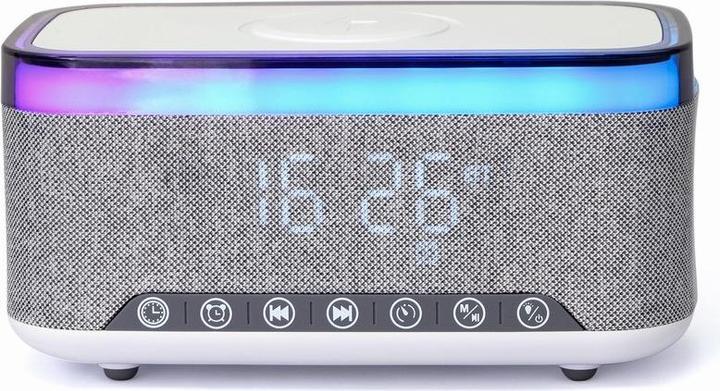 Produktbild Gembird MOBILE CHARGER WRL&ALARM CLOCK/DAC-SPKBT-QC15-GR (FM, Bluetooth)