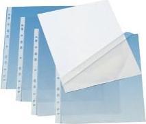 Q-Connect Plastlomme klar åben top/side 0,08mm praeget A4 PP,10 pk x 100 stk/krt