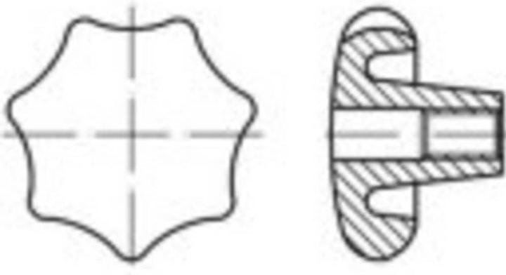 Image du produit Toolcraft KU Forme K-St Poignées en étoile, K avec douille filetée acier galvanisé Dimension : K 40 M 8 (10 pcs)