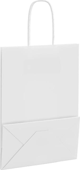 Produktbild VidaXL Kraftpapiertüten 50 Stk. mit Henkel Weiss 15x8x21 cm Papiertüte (Geschenktüte, 50 x)