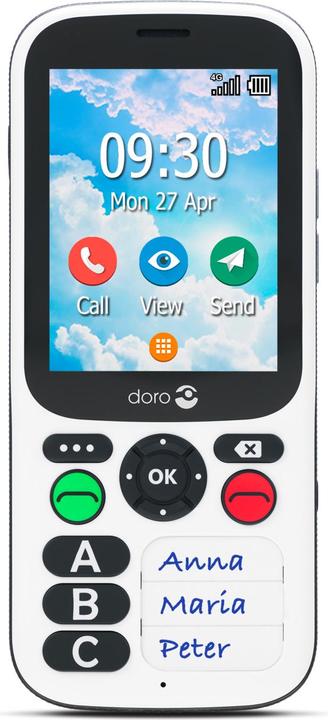 Actual product image Doro 780X Black and white (2.80", 3 Mpx, 4G)