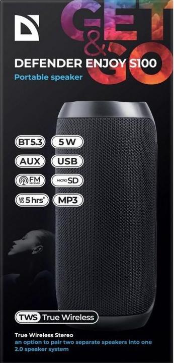 Actual product image Defender ENJOY S100 Bluetooth speaker