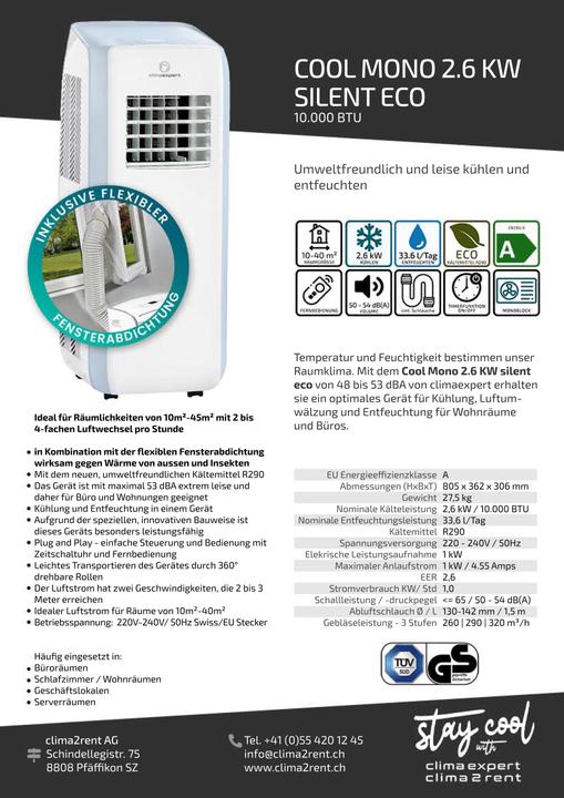 Image du produit Climaexpert Cool Mono 2.6 Silent Eco (30 m², 10000 BTU/h)