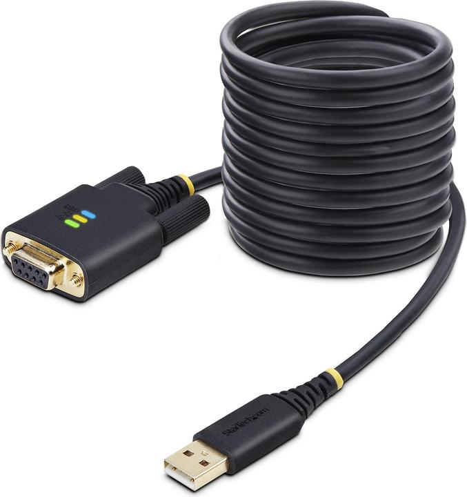 StarTech COM 10ft/3m USB to Null Modem Serial Adapter Cable COM Retention FTDI USB-A to RS232 Change (3 m)