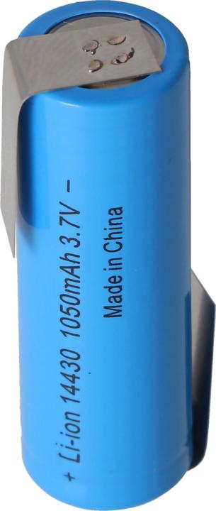 Produktbild AccuCell Li-ion Akku 14430 mit Lötfahnen Z-Form 1050mAh 3,6V - 3,7V Lithium-Ionen-Zelle ohne Schutzelektronik (1 Stk., 1050 mAh, Akku)