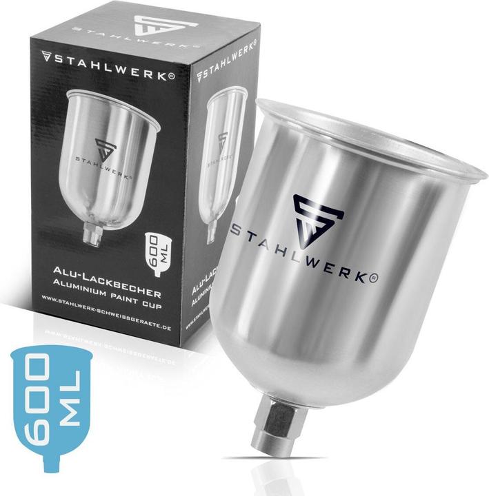 Produktbild Stahlwerk Alu Lackierbecher Set / Fliessbecher 125 ml und 600 ml Farbbecher