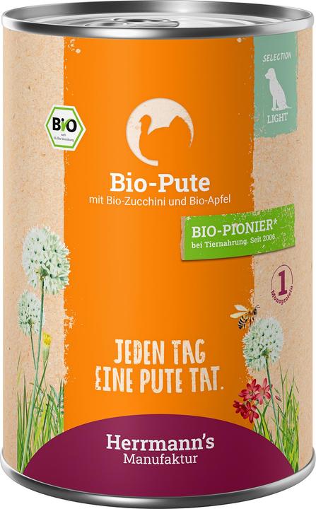 Produktbild Herrmanns Pute mit Zucchini und Apfel (Adult, 1 Stk., 400 g)